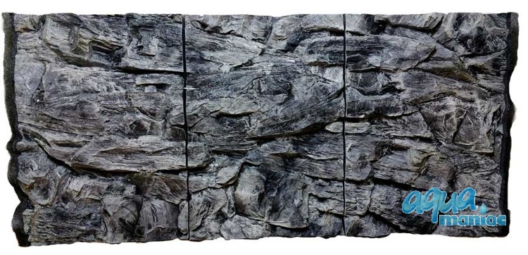3D Grey Rock Background 178x58cm in 3 section to fit 6 foot by 2 foot tanks