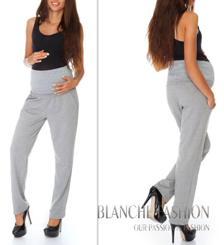 Pregnancy Maternity Stretchy Jersey Pants for Pregnant Mums Grey