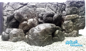 Fluval Roma 200 thin grey rock background 97x45cm 2 sections